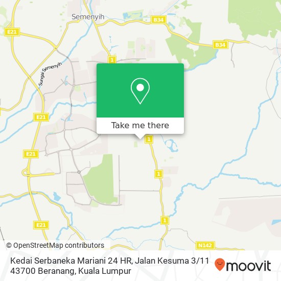 Kedai Serbaneka Mariani 24 HR, Jalan Kesuma 3 / 11 43700 Beranang map