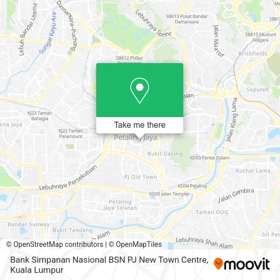 Bank Simpanan Nasional BSN PJ New Town Centre map
