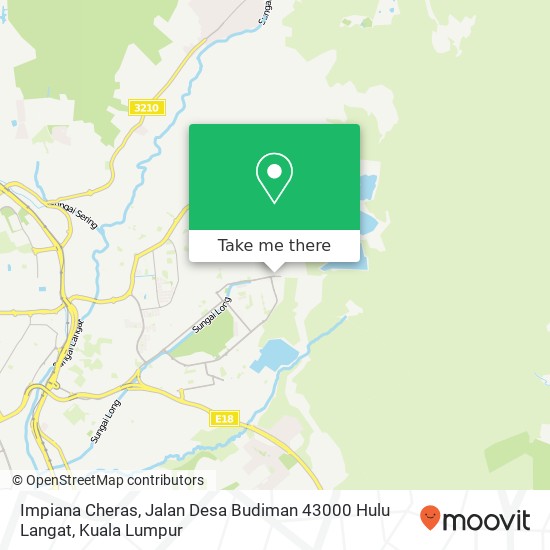 Peta Impiana Cheras, Jalan Desa Budiman 43000 Hulu Langat