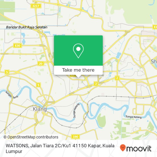 WATSONS, Jalan Tiara 2C / Ku1 41150 Kapar map