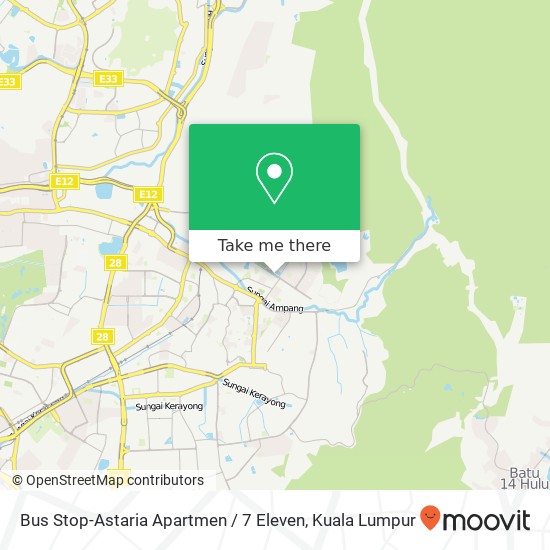 Bus Stop-Astaria Apartmen / 7 Eleven map