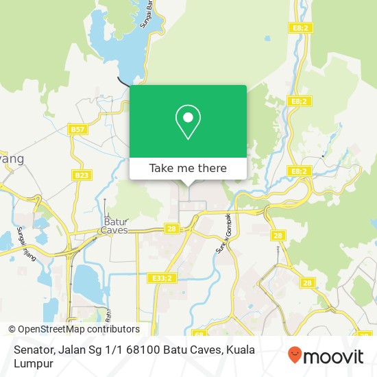 Peta Senator, Jalan Sg 1 / 1 68100 Batu Caves