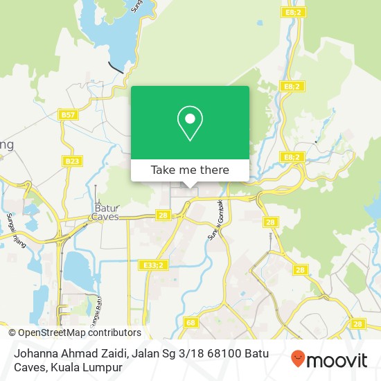 Peta Johanna Ahmad Zaidi, Jalan Sg 3 / 18 68100 Batu Caves