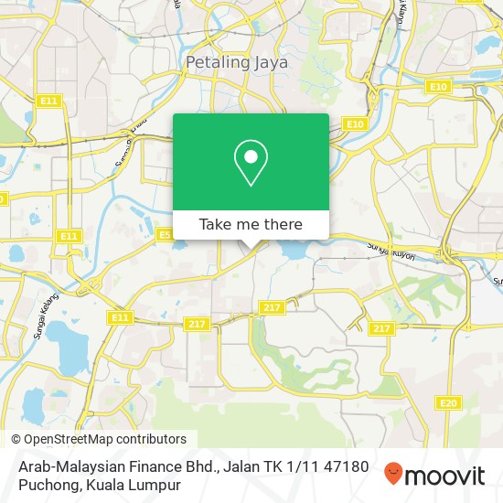 Peta Arab-Malaysian Finance Bhd., Jalan TK 1 / 11 47180 Puchong