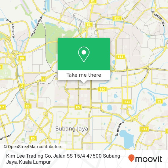 Kim Lee Trading Co, Jalan SS 15 / 4 47500 Subang Jaya map