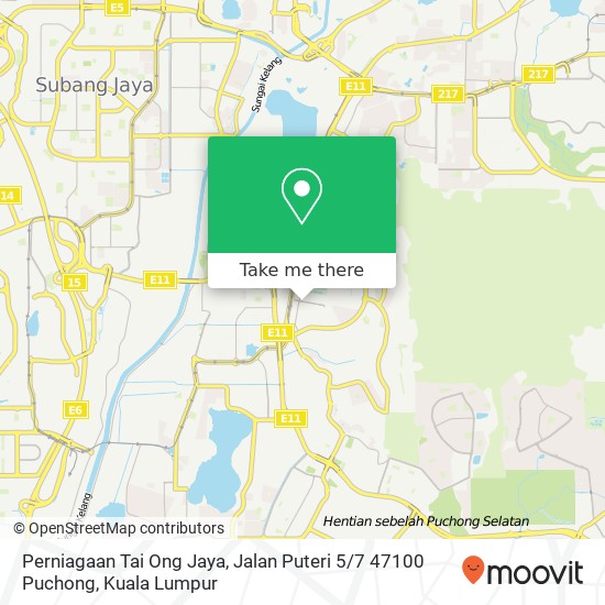 Perniagaan Tai Ong Jaya, Jalan Puteri 5 / 7 47100 Puchong map