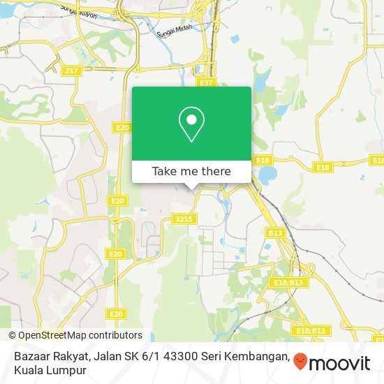 Peta Bazaar Rakyat, Jalan SK 6 / 1 43300 Seri Kembangan