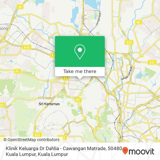 Klinik Keluarga Dr Dahlia - Cawangan Matrade, 50480 Kuala Lumpur map