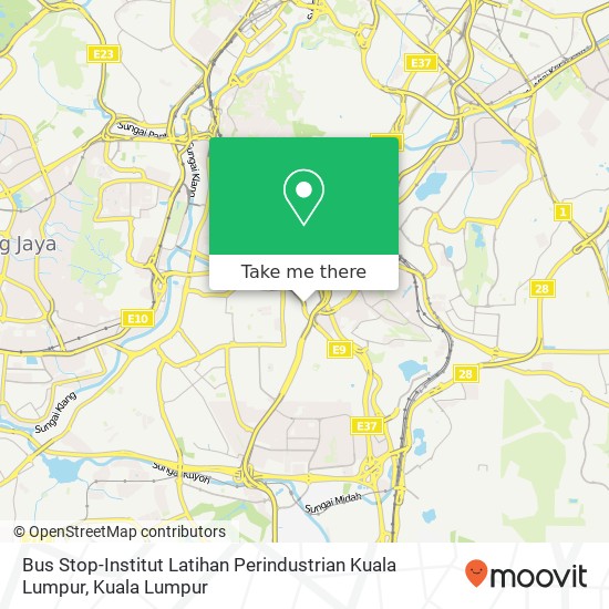 Peta Bus Stop-Institut Latihan Perindustrian Kuala Lumpur
