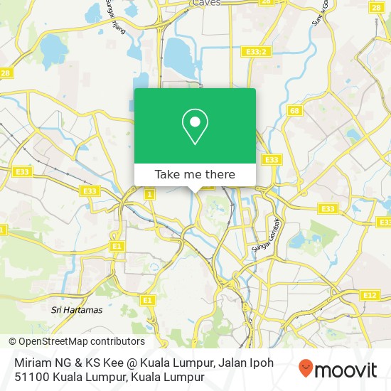Peta Miriam NG & KS Kee @ Kuala Lumpur, Jalan Ipoh 51100 Kuala Lumpur