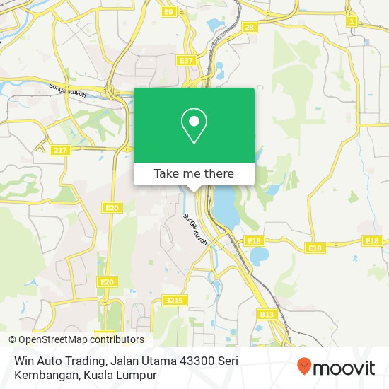 Peta Win Auto Trading, Jalan Utama 43300 Seri Kembangan