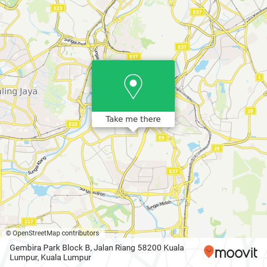 Peta Gembira Park Block B, Jalan Riang 58200 Kuala Lumpur