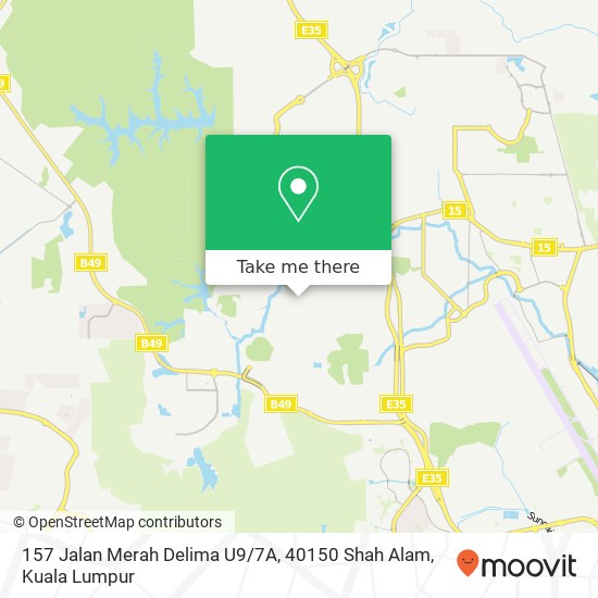 Peta 157 Jalan Merah Delima U9 / 7A, 40150 Shah Alam