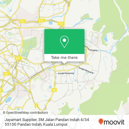Peta Jayamart Supplier, 3M Jalan Pandan Indah 4 / 34 55100 Pandan Indah