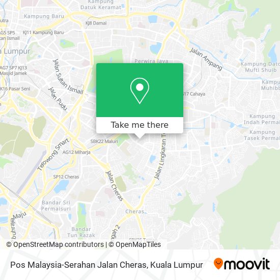 Pos Malaysia-Serahan Jalan Cheras map