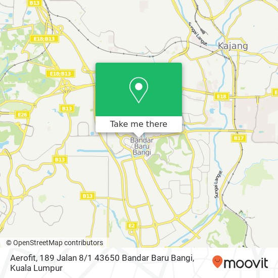 Peta Aerofit, 189 Jalan 8 / 1 43650 Bandar Baru Bangi