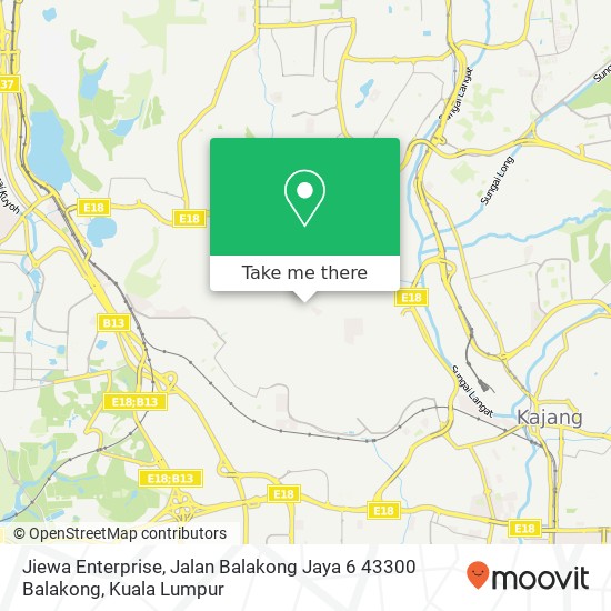 Peta Jiewa Enterprise, Jalan Balakong Jaya 6 43300 Balakong