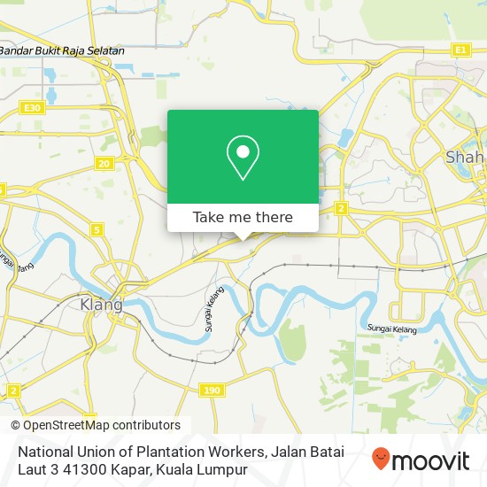 Peta National Union of Plantation Workers, Jalan Batai Laut 3 41300 Kapar