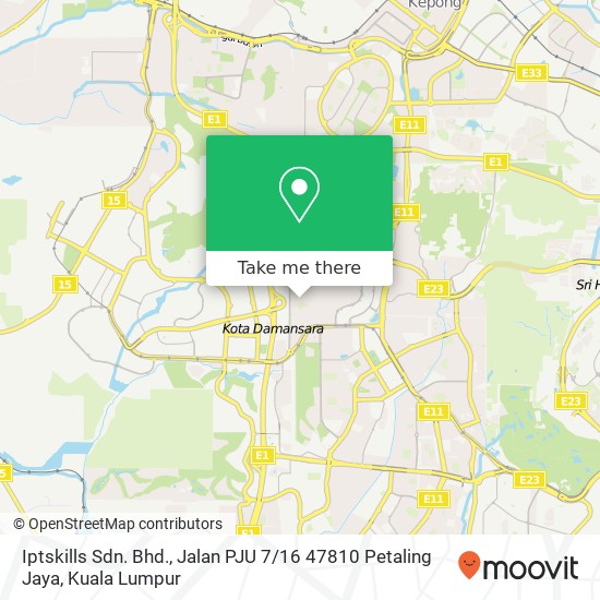 Peta Iptskills Sdn. Bhd., Jalan PJU 7 / 16 47810 Petaling Jaya