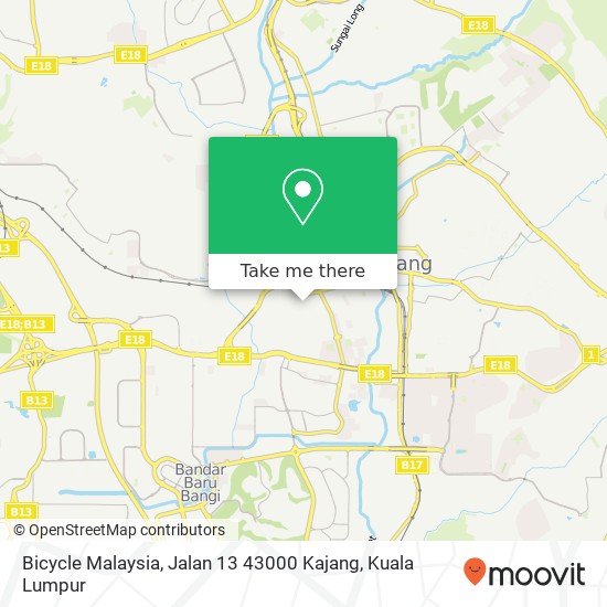 Peta Bicycle Malaysia, Jalan 13 43000 Kajang