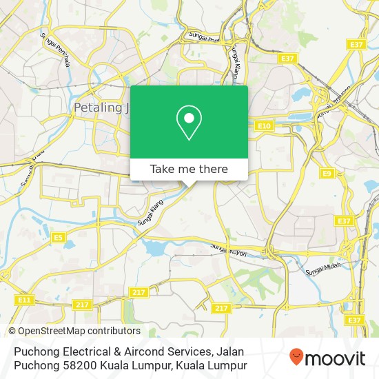 Puchong Electrical & Aircond Services, Jalan Puchong 58200 Kuala Lumpur map