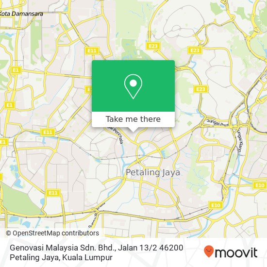 Genovasi Malaysia Sdn. Bhd., Jalan 13 / 2 46200 Petaling Jaya map