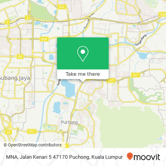 Peta MNA, Jalan Kenari 5 47170 Puchong