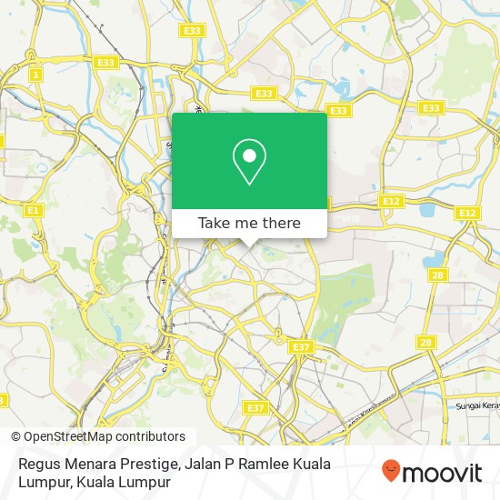 Regus Menara Prestige, Jalan P Ramlee Kuala Lumpur map