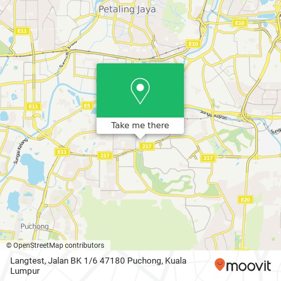 Peta Langtest, Jalan BK 1 / 6 47180 Puchong