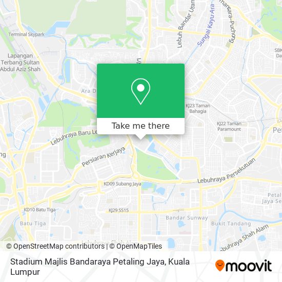 Peta Stadium Majlis Bandaraya Petaling Jaya