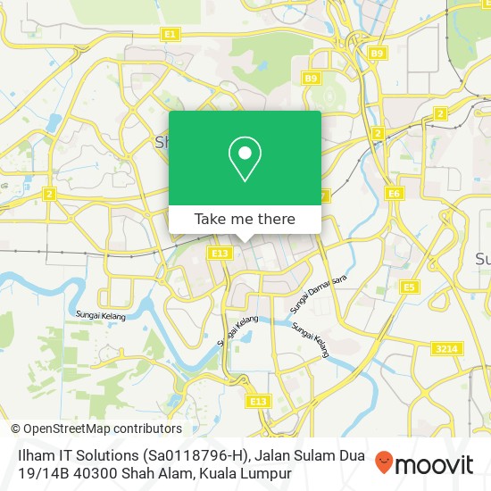 Peta Ilham IT Solutions (Sa0118796-H), Jalan Sulam Dua 19 / 14B 40300 Shah Alam