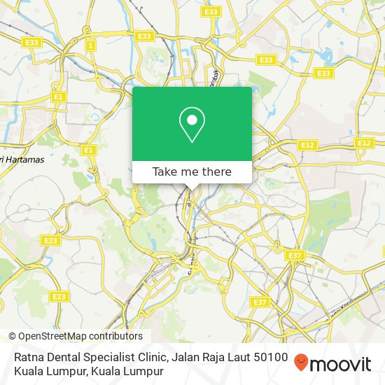 Ratna Dental Specialist Clinic, Jalan Raja Laut 50100 Kuala Lumpur map