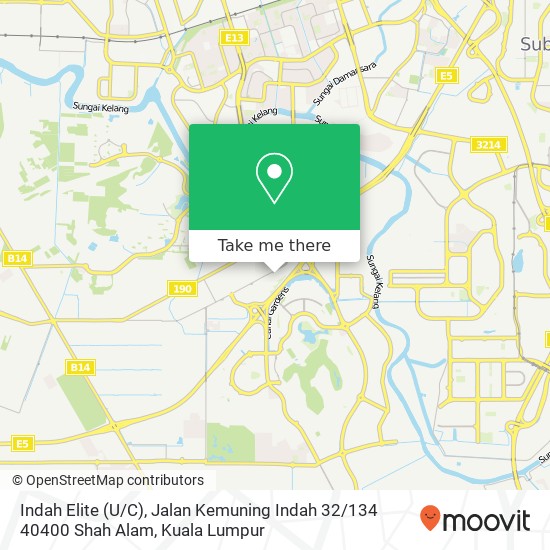Indah Elite (U / C), Jalan Kemuning Indah 32 / 134 40400 Shah Alam map