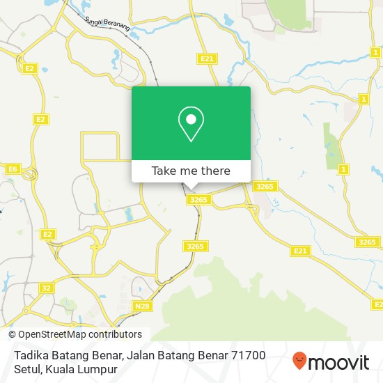 Peta Tadika Batang Benar, Jalan Batang Benar 71700 Setul