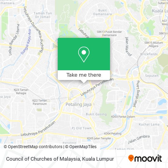 Council of Churches of Malaysia map