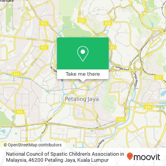 Peta National Council of Spastic Children's Association in Malaysia, 46200 Petaling Jaya
