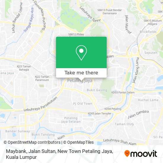 Peta Maybank, Jalan Sultan, New Town Petaling Jaya