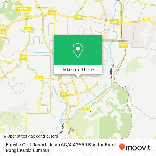 Peta Emville Golf Resort, Jalan 6C / 4 43650 Bandar Baru Bangi