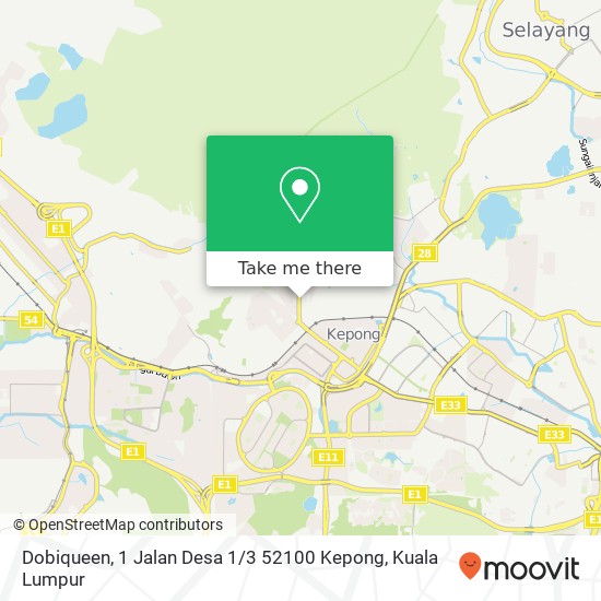 Peta Dobiqueen, 1 Jalan Desa 1 / 3 52100 Kepong