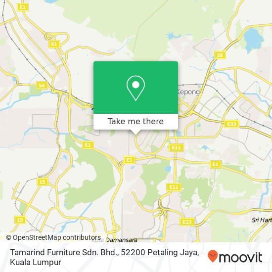 Tamarind Furniture Sdn. Bhd., 52200 Petaling Jaya map