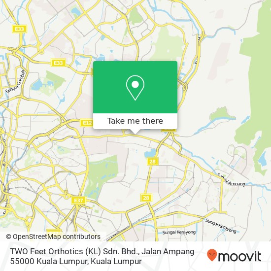 TWO Feet Orthotics (KL) Sdn. Bhd., Jalan Ampang 55000 Kuala Lumpur map