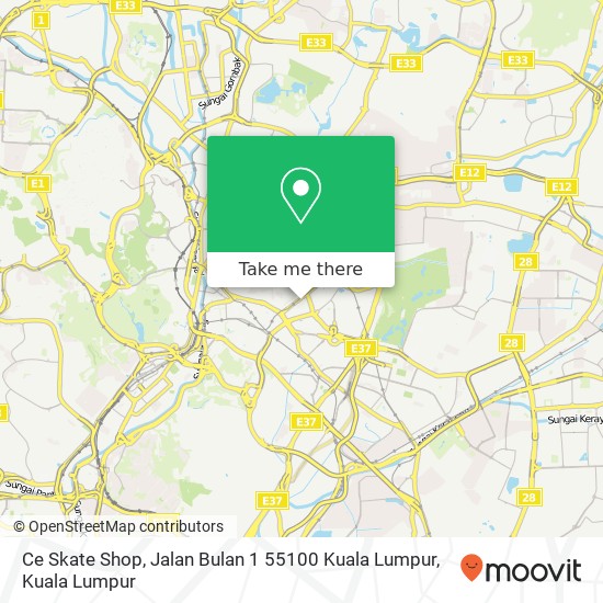 Peta Ce Skate Shop, Jalan Bulan 1 55100 Kuala Lumpur