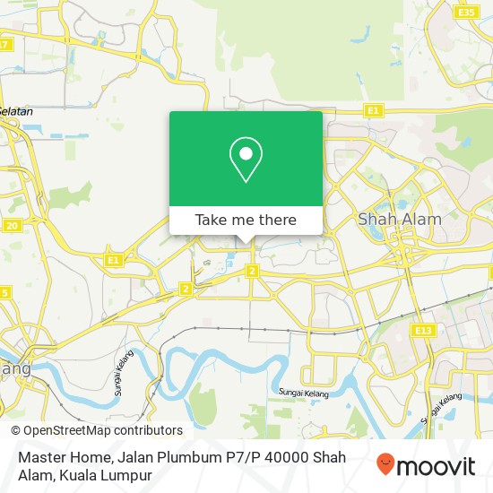 Peta Master Home, Jalan Plumbum P7 / P 40000 Shah Alam