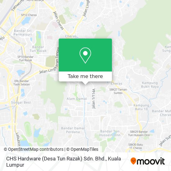 CHS Hardware (Desa Tun Razak) Sdn. Bhd. map