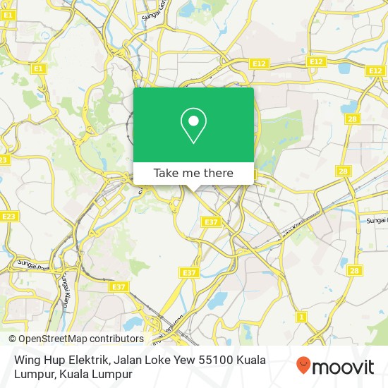 Peta Wing Hup Elektrik, Jalan Loke Yew 55100 Kuala Lumpur