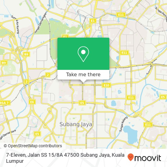 7-Eleven, Jalan SS 15 / 8A 47500 Subang Jaya map