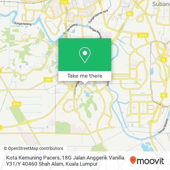 Kota Kemuning Pacers, 18G Jalan Anggerik Vanilla Y31 / Y 40460 Shah Alam map