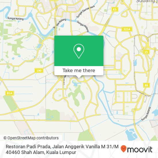 Peta Restoran Padi Prada, Jalan Anggerik Vanilla M 31 / M 40460 Shah Alam