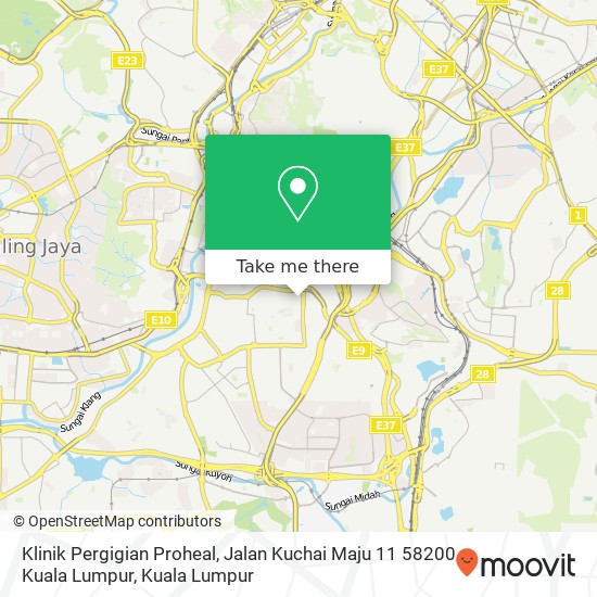 Peta Klinik Pergigian Proheal, Jalan Kuchai Maju 11 58200 Kuala Lumpur