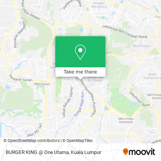 BURGER KING @ One Utama map